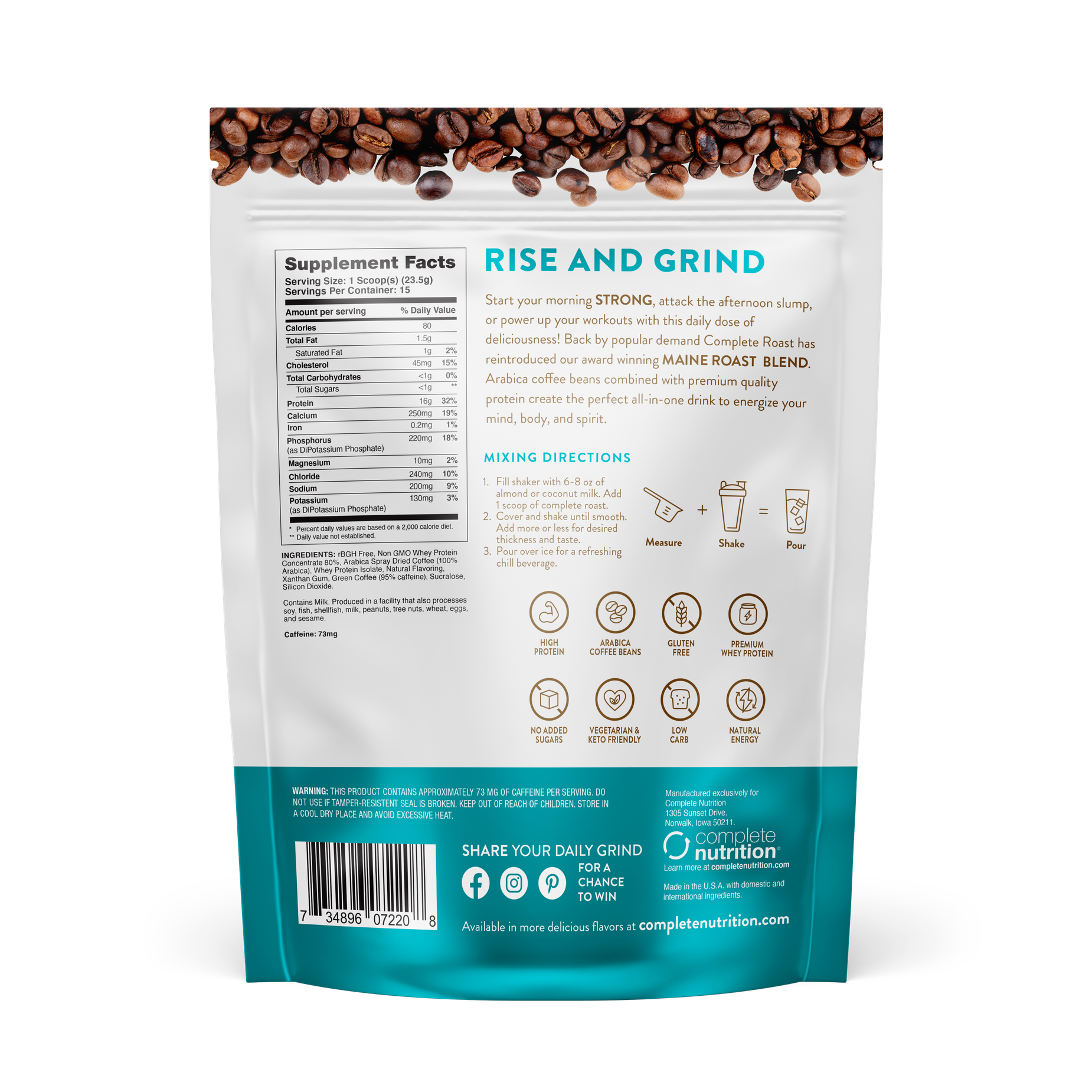 Complete Roast High Protein Iced Coffee - Maine Blend