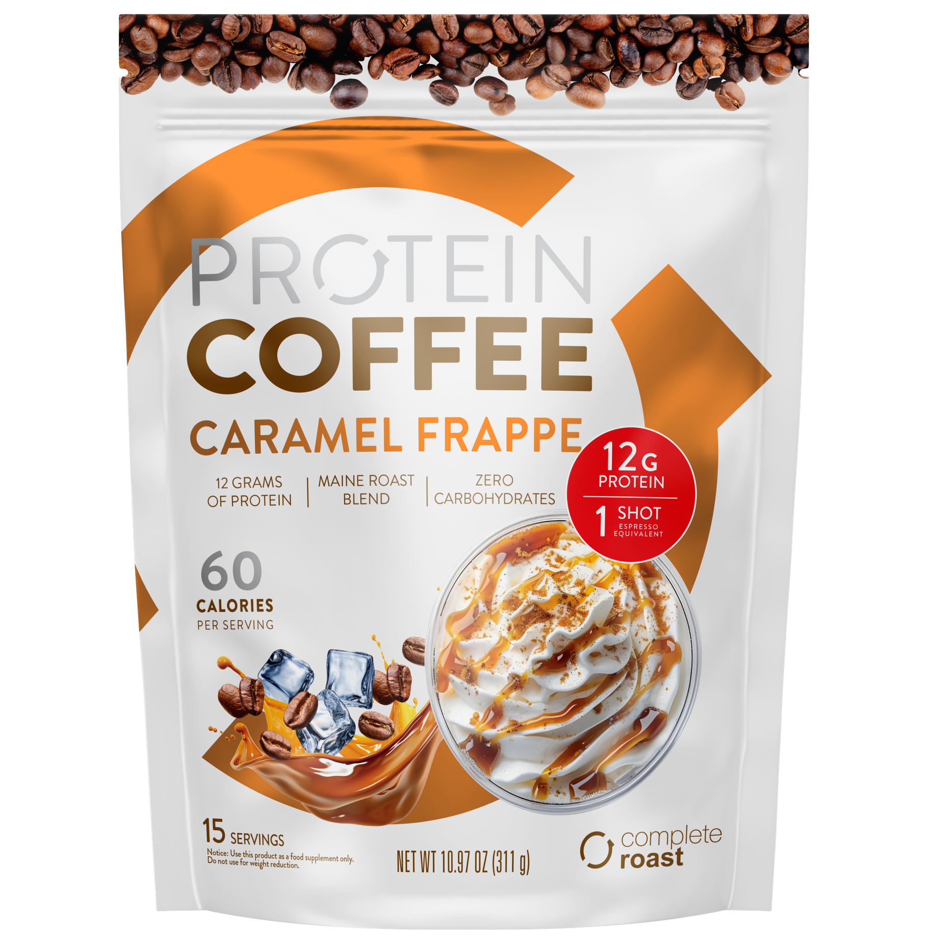 Complete Roast High Protein Coffee - Caramel Frappe - Maine Blend