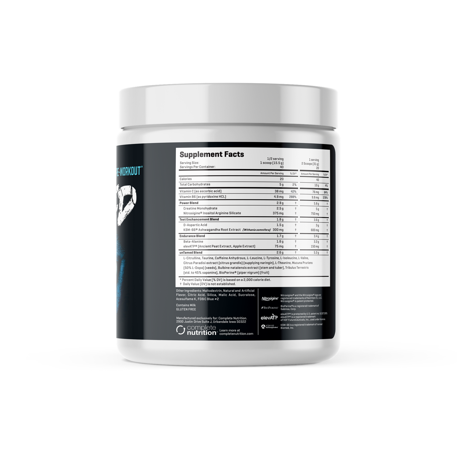 Complete Nutrition: Untamed Testosterone Pre-workout