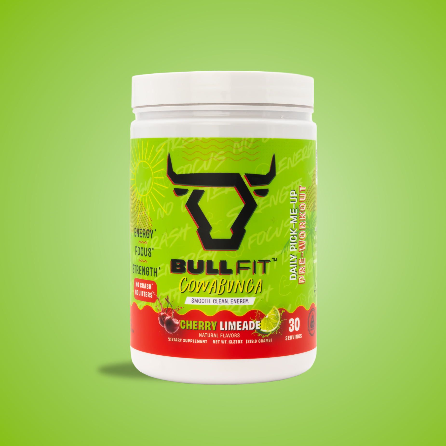 Cowabunga Pre-Workout | 150mg Caffeine, No Crash | BullFit